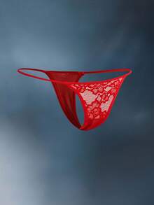 EmpressEnvy Conjunto de lencería sexy con decoración de lazo y encaje floral para salir - Burdeos - Ver 7