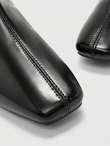 CUCCOO BIZCHIC Women's Pointed Toe Buckle Design Mid-Calf Fashion High Heel Boots - Black - View 7