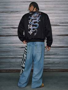 AXEPEAK Sudadera de manga larga de punto de moda para hombre, otoño e invierno - Negro - Ver 5