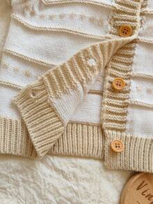 Vintaside Kids Chaqueta de punto de bebé niño con bloques de color y rayas, para otoño/invierno