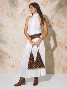 SHECARRY Túi đeo vai nữ, Túi Hobo, Thời trang, Thanh lịch, Đơn giản, Cá nhân hóa, Đa năng, Cổ điển, Đinh tán, Đi làm, Văn phòng, Hẹn hò, Hàng ngày, Mua sắm, Trà chiều - Cà phê - Xem 8