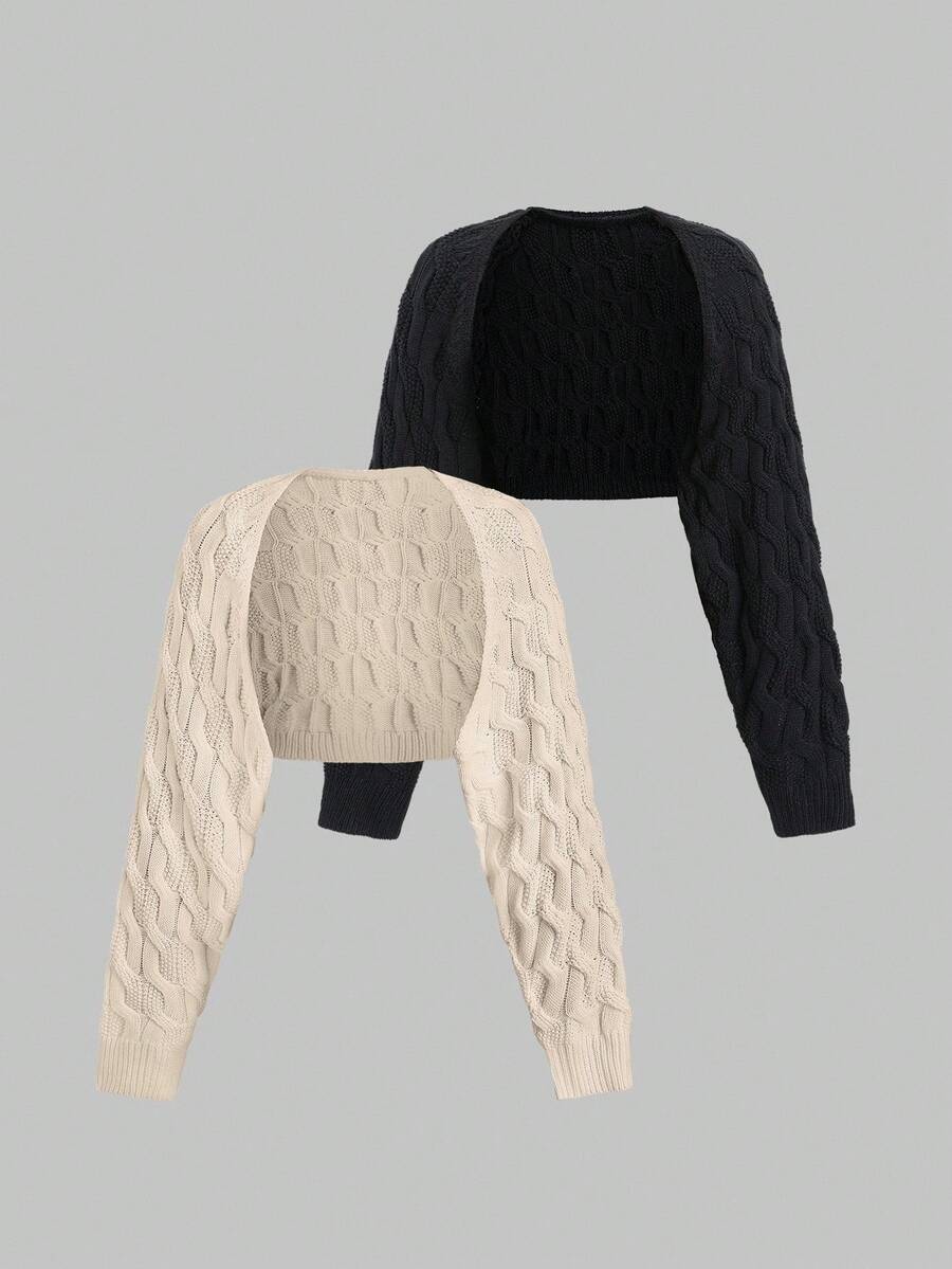 Sweetra 女士短款纯色开衫，Y2K 秋冬女士休闲日常服装