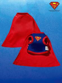 SUPERMAN X PETSIN 1pc Sleeveless Cloak COS Costume, Stylish For Cats & Dogs, Pet Vest