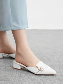 CUCCOO BIZCHIC 女士时尚白色双扣休闲平底鞋 - 白色 - 查看 3