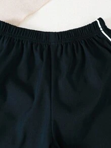 Genkimix Kids 2 件套幼儿男童 32 号印花长袖上衣和条纹下装，秋冬活力装 - 藏蓝色 - 查看 5