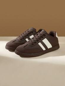 CUCCOO EASI 2024 New Spring Women Retro Versatile Casual Sneakers, Flat White Shoes For Christmas - Brown - View 2