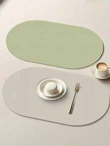 SHEIN 1pc Non-Slip Heat Resistant Table Placemat Waterproof Kitchen Dining Placemat Fake Leather Cup Coaster Home Supply
