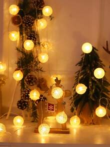 1pc 1.5/3m Home Decor Enchanting Plastic Wire Ball  Led Fairy Light, Battery Powered Indoor Room Wall Decor Spherical String Light, Creating A Comfortable Atmosphere, Suitable For Bedroom Decor, Wedding Decor, Party Decor,Camping Tent Decor Light - White - View 9