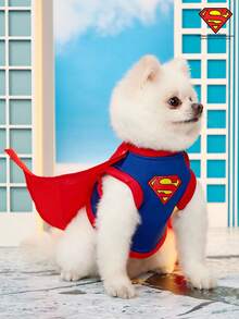 SUPERMAN X PETSIN 1pc Sleeveless Cloak COS Costume, Stylish For Cats & Dogs, Pet Vest
