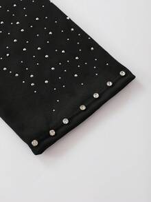 ROMWE MEN Street Life Men's Sparkling Diamond Portrait Print Long Sleeve T-Shirt, Fall - Black - View 3