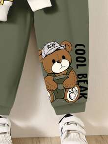 SHEIN Baby Boy Casual Loose Fit Knit Soft Crew Neck Pullover Outfit, Suitable For Autumn/Winter Fall - Multicolor - View 5