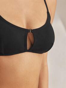 Ocili Soft 100% Cotton Front Closure Ladies Bra Summer Holiday Elegant Casual - Black - View 5