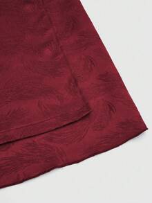 Fairmaia German Traditional Elegant Jacquard Collar Self-Tie Waist Flared Hem Dress For Women, Halloween - Burgundy - View 3