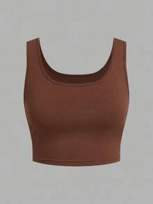 Tseoso 3pcs/Set Casual Slim-Fit Women's Camisole Tops, Black, White & Brown, 95% Cotton, Suitable For Summer, Vintage, Cute Summer Tops, Softgirl, Summer Outings, Home, Back To School, Fall Women Clothes, Versatile 3 Pack Crop Tops Basic Crop Tops Tight Fitting Crop Tops Crop Tank Tops Brown Crop Top