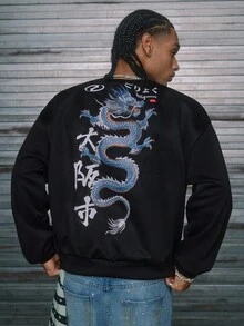 AXEPEAK Sudadera de manga larga de punto de moda para hombre, otoño e invierno - Negro - Ver 3