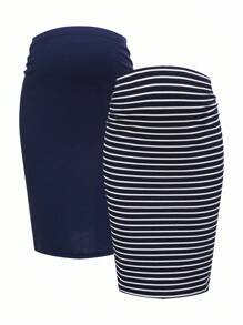 Modmama Adjustable Waist Fitted Maternity Skirt, Casual Everyday Wear