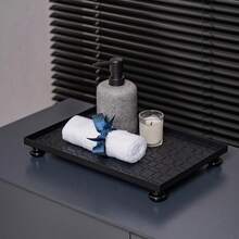 1 件北欧风格皮革珠宝收纳盒、化妆品收纳托盘、家居装饰配件、矩形白色编织皮革盘，适用于客厅、浴室、节日