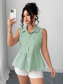 Elenzga Blusa elegante francesa con lazo retro de moda casual para tallas grandes de verano