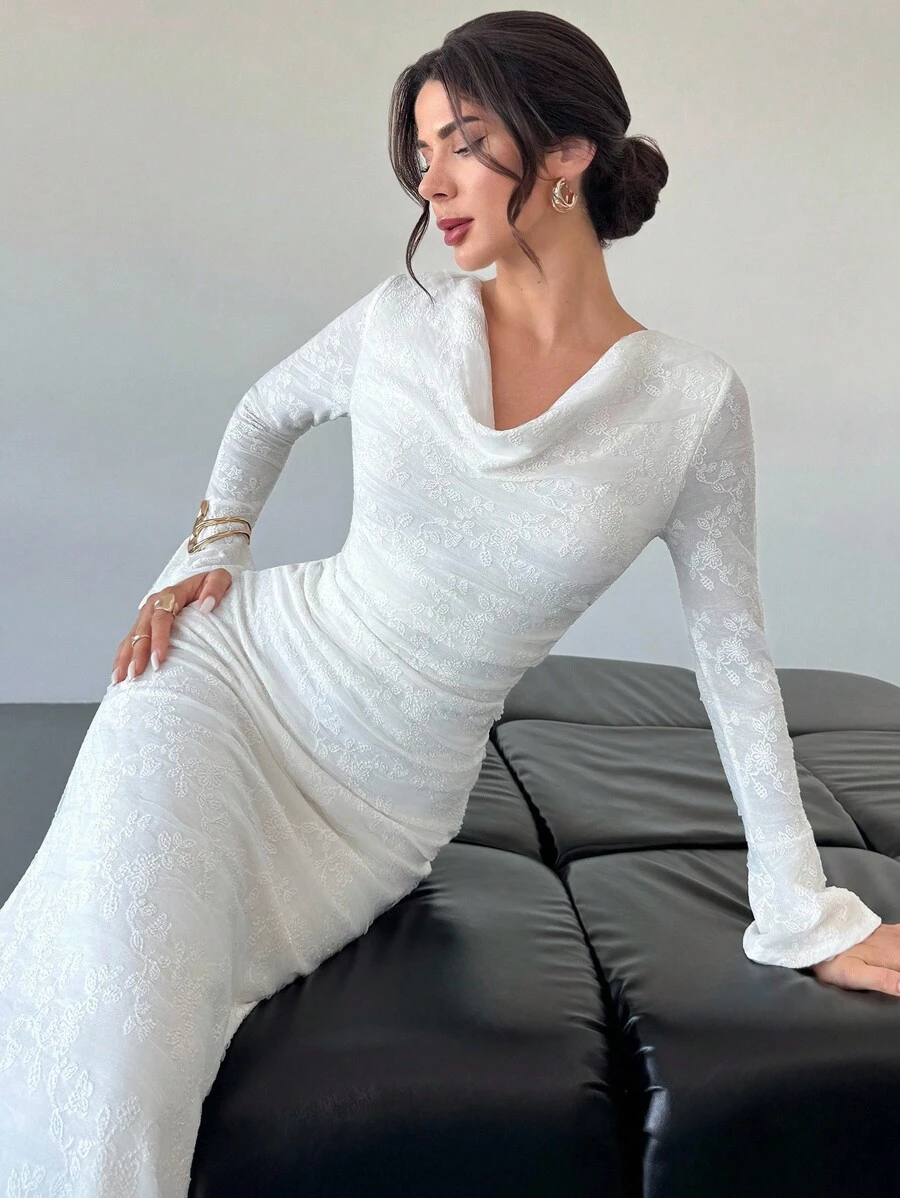 Firerie Váy đuôi cá cổ sâu thanh lịch dành cho nữ