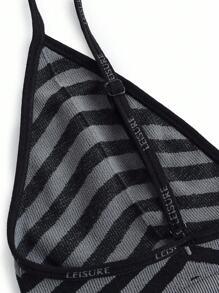 Ocili Leisure Seamless Basic Striped Comfortable Women Bras Summer Holiday Elegant Casual - Dark Grey - View 10