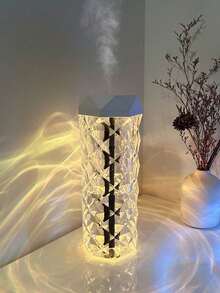 One Usb-Powered High-Capacity Acrylic Crystal Humidifier, Can Be Used As Usb Night Light, Desk Lamp, And Crystal Atmosphere Lamp. Small Aroma Diffuser For Bedroom And Home (Do Not Use Oil-Based Perfume Or Essence). The Lid Is Not Waterproof. Seven Colors Of Rgb Automatic Color Change, Press And Hold To Fix The Color.