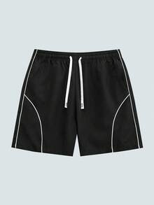 DRIFTMERE 男士休闲纯色条纹图案沙滩百慕大短裤