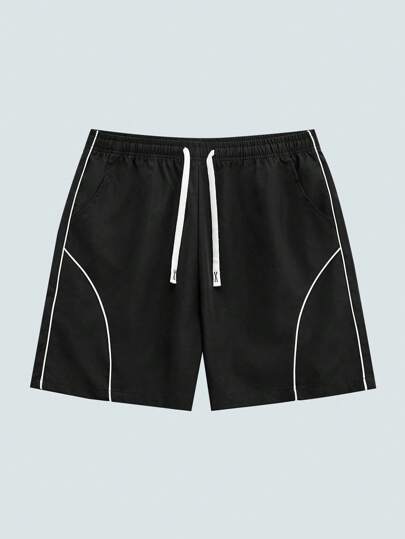  DRIFTMERE 男士休闲纯色条纹图案沙滩百慕大短裤