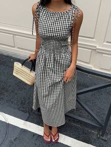 SHEIN EZwear 女士百搭休闲/度假/派对中长连衣裙