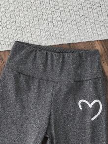 Genkimix Kids 3 件套年轻女孩柔软纯色高腰弹力喇叭裤，百搭修身全长打底裤，适合春秋季