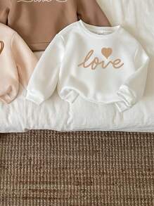 SHEIN 3pcs/Set Baby Girl Thickened Long Sleeve Hoodie Set, Suitable For Autumn And Winter