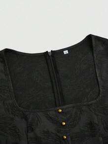 Fairmaia Women's Traditional German Style Square Neck Button Sleeveless Dress, Halloween