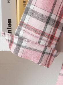 SHEIN Tween Girls Elegant College Style Back To School Plaid Shirt Dress With Long Sleeves+Heart Decor Knitted Vest Sweatshirt 2-Piece Set, Autumn/Winter Fall