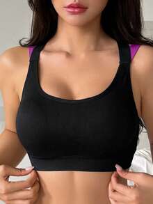 DAZY 撞色宽肩带微聚拢女士文胸