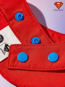 SUPERMAN X PETSIN Logo Printed Blue & Red Adjustable Snap Bib For Dogs, Suitable For Cats And Dogs