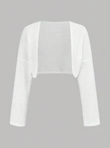 Girlism Bộ 3 món áo khoác cardigan dáng rộng màu trắng trơn, thiết kế thường ngày, cổ yếm xếp ly, eo đen cho bé gái, thích hợp mặc vào mùa xuân, thu, đông, mùa tựu trường, lễ hội, trang phục gia đình ngoài trời hàng ngày, thích hợp cho nhiều dịp khác nhau - Đen và trắng - Xem 7