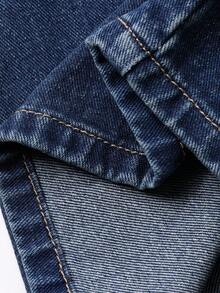 DAZY Women's Blue Regular Shoulder Long Sleeve Fashion Front Button Denim Suit - Blue - View 9