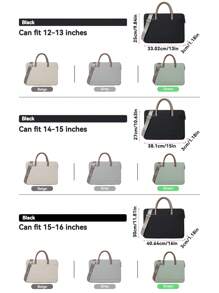 1pc Shoulder Portable Laptop Bag Conference Waterproof Portable Briefcase Back To School - Multicolor - View 10