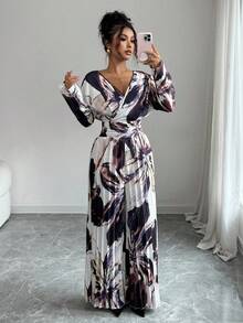 Rafferiza Mono elegante con estampado digital para mujer - Multicolor - Ver 3