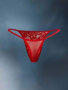 EmpressEnvy Conjunto de lencería sexy con decoración de lazo y encaje floral para salir - Burdeos - Ver 9