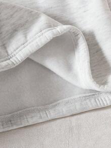 SHEIN Genkimix Kids 2 件年轻女孩针织运动衫，单面羊毛半拉链套头衫，休闲经典百搭浅灰色服装 - 淺灰色 - 查看 8