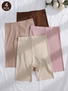 SHEIN Bộ 4 quần lót liền mạch cạp cao màu trơn - Nhiều màu - Xem 5