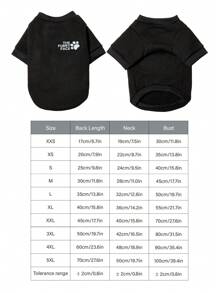 PETSIN 1 件宠物狗/猫百搭黑色休闲时尚印花圆领运动衫 - 彩色 - 查看 3