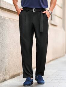 Manfinity Bizformal Quần âu nam màu trơn đơn sắc có túi xéo Quần âu đen nam Quần âu xếp ly nam Quần tây đen cho nam Quần cạp cao cho nam Quần âu nam rộng thùng thình Quần âu xếp ly nam Quần âu cạp cao cho nam Quần âu đen cho nam Quần âu nam - màu đen - Xem 5