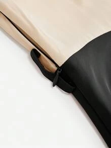 Velvienne 春夏季女士大码A字衬衫领通勤短袖连衣裙 - 黑色 - 查看 5