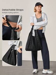 GLOWMODE 25L Commuter Carry Elastic Strap Large Storage Snap Button Messenger Bag Daily Casual - Black - View 2