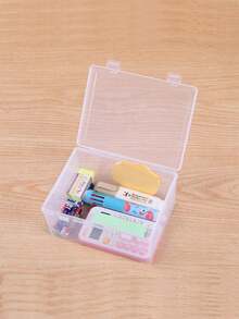 1个Qb Syney PP双锁空盒透明塑料收纳盒样品展示盒，适用于珠宝和钻石，情人节/返校季礼物 - 無色 - 查看 2