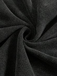 PAVTROS Manfinity Streetrush 男式简约印花长袖连帽衫，Y2k 拉链图案黑色连帽衫，2000 年代风格，秋季 - 黑色 - 查看 6