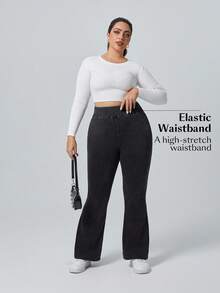 SHEIN Tall CURVE Plus Size Jeans/Winter - Black - View 6