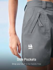 In My Nature Pantaloni scurți de drumeție pentru femei, pentru camping, drumeții, sport și naveta urbană, pantaloni scurți gri pentru femei, pantaloni scurți sport, pantaloni scurți cu buzunare, pantaloni scurți de drumeție pentru femei, pantaloni scurți cu uscare rapidă pentru femei