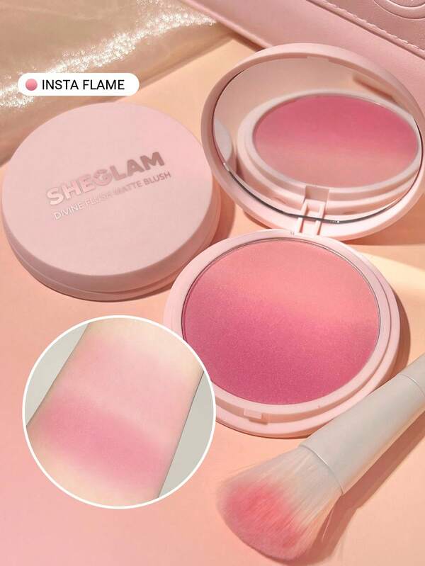 SHEGLAM Divine Flush Matte Blush-Insta Flame Blush Powder Highly Pigmented Non-Fading Long Lasting Glowing Lightweight Natural Blush Face Makeup Blush Rare Brand Beauty Makeup Face Paint Cosmetic For Women Girls Perfect For Fall Winter Ideal For Y2K Fancy Fashion Suitable For Birthday Christmas Present Party Ready Best Color